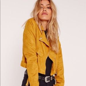 Missguided faux suede mustard jacket